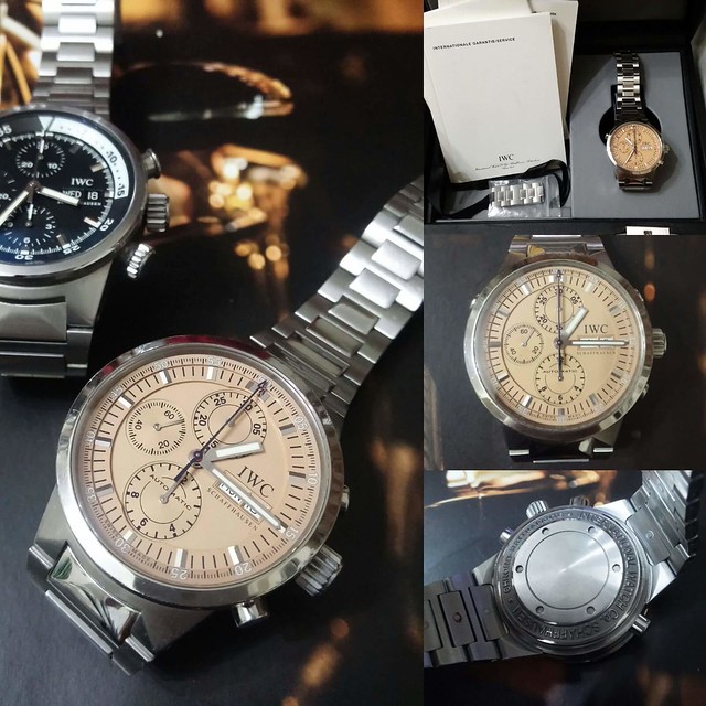 Rare Discountinued IWC Split Second Rattrapante 3715 Chronograph Fish Crown Watch 43mm Fullset
