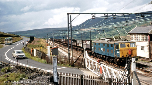 c.1970 - Torside, Crowden, Derbyshire. by 53A Models, Best viewed Original size.

Gorton Works (built 1953) EM1 Bo+Bo electric 26057 works an eastbound fr