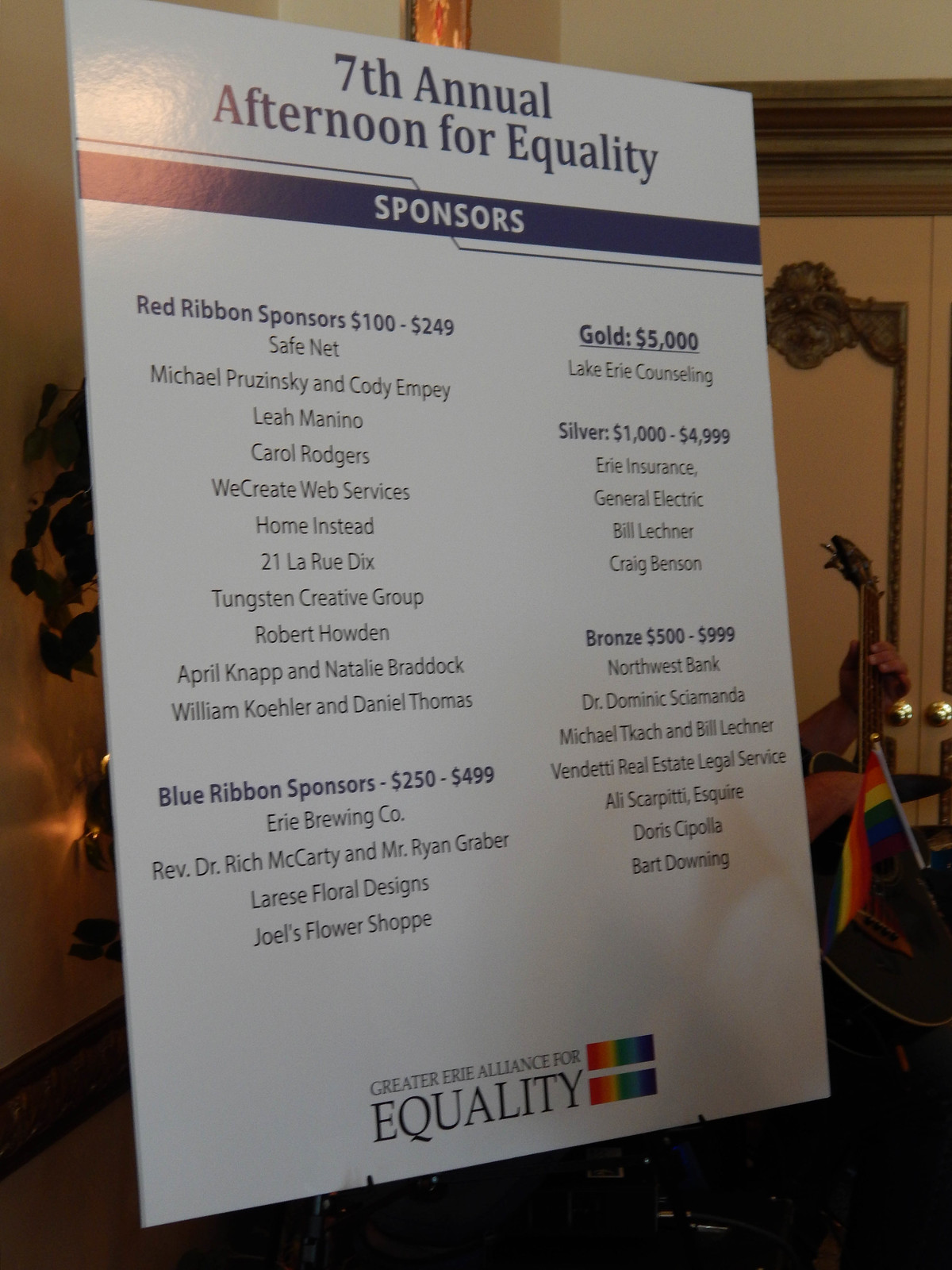 Sponsors for 7th Annual Afternoon for Equality