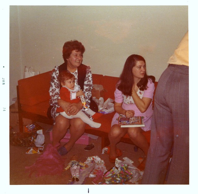 Scanned Photo - Elsie, Lisa & Sandra - Christmas 1973