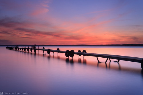 higginslake mi may michigan vacation dock dusk lake longexposure pink sunset twilight