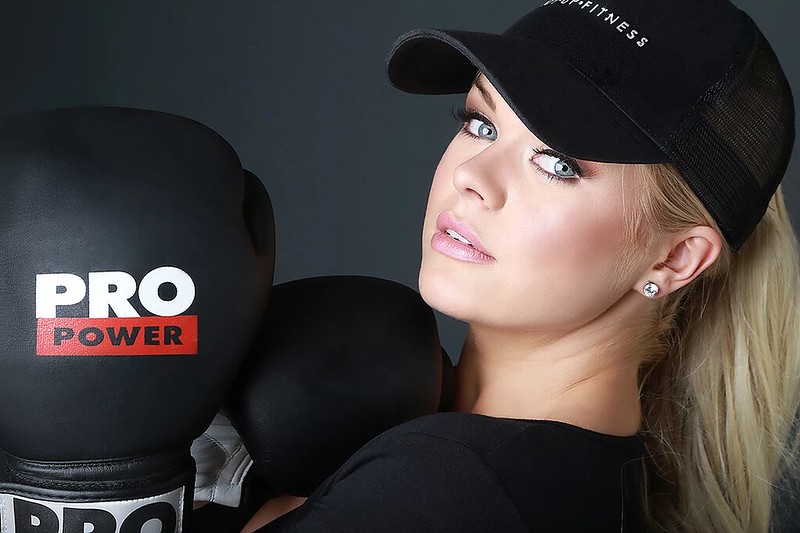 Fitness Photography - Female Fitness Model Boxing Glove