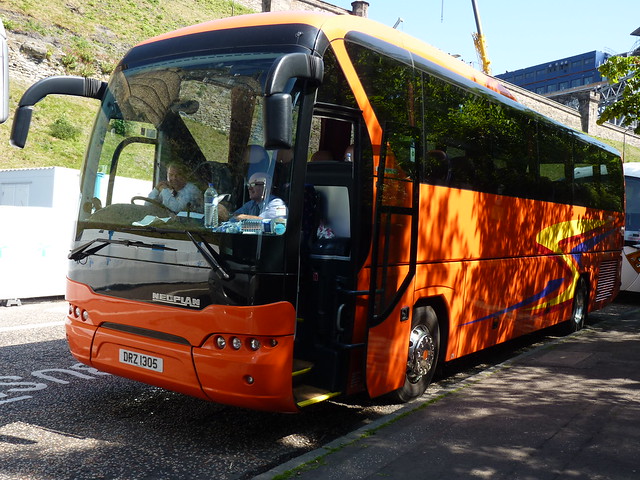 JMB Travel of Newmains Neoplan Tourliner 2216SHD DRZ1305 at Regent Road, Edinburgh, on 25 May 2017.