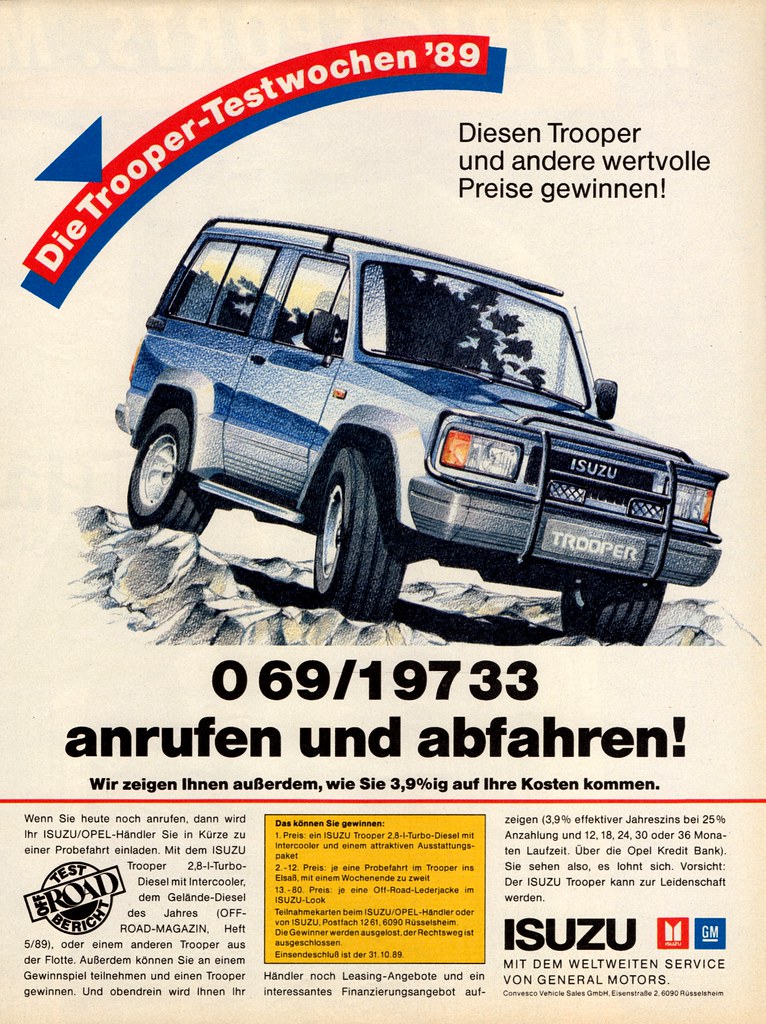 Classic Vintage Advertisement Ad A97 your range 1988 Isuzu Trooper