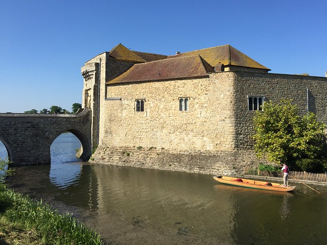 punting on the moat at Leeds Castle