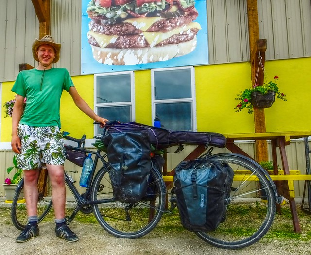 Andreas Burr from Germany; Cycling Across Canada in Richer, Manitoba
