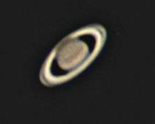 Saturn low in the sky, lot of heat haze but it was worth a try. ZWO120MC through Ceslestron 8SE.