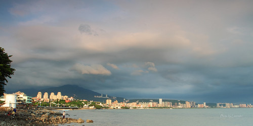 夕陽 雲 大屯山 紅樹林 油車口 沙崙 淡水 新北市 台灣 taiwan sunset cloud