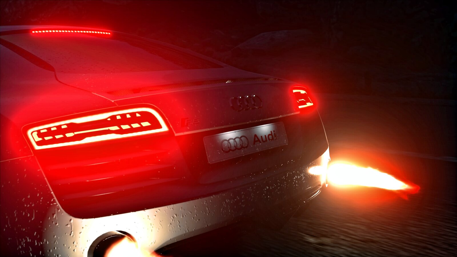 Audi R8 on fire