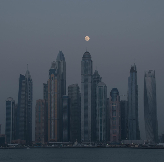 Moon over the Dubai Marina