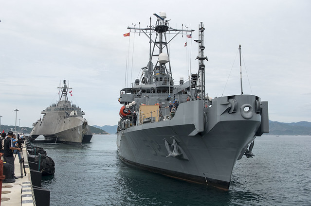 USS Coronado arrives to Cam Ranh International Port during Naval Engagement Activity Vietnam.