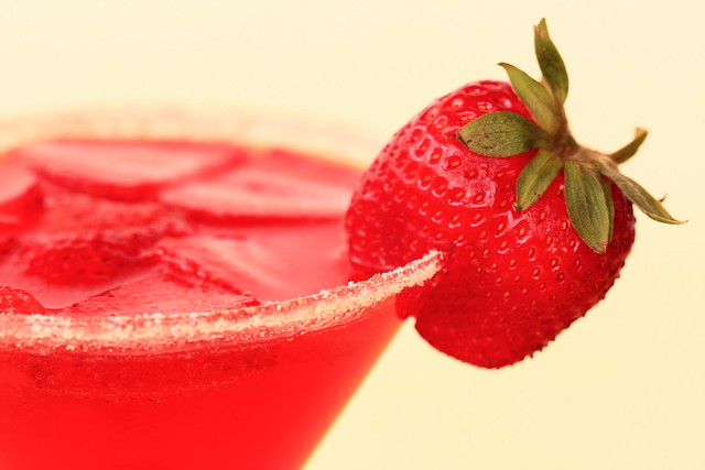 Refreshing Sugar Sweet Red Strawberry Martini Drink