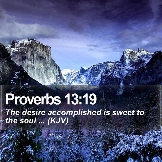 Daily Bible Verse - Proverbs 13:19 | Proverbs 13:19 The desi… | Flickr
