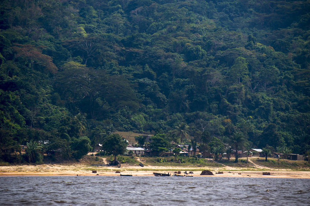View from the River Congo between Kinshasa and Lukolela, Democratic Republic of Congo.