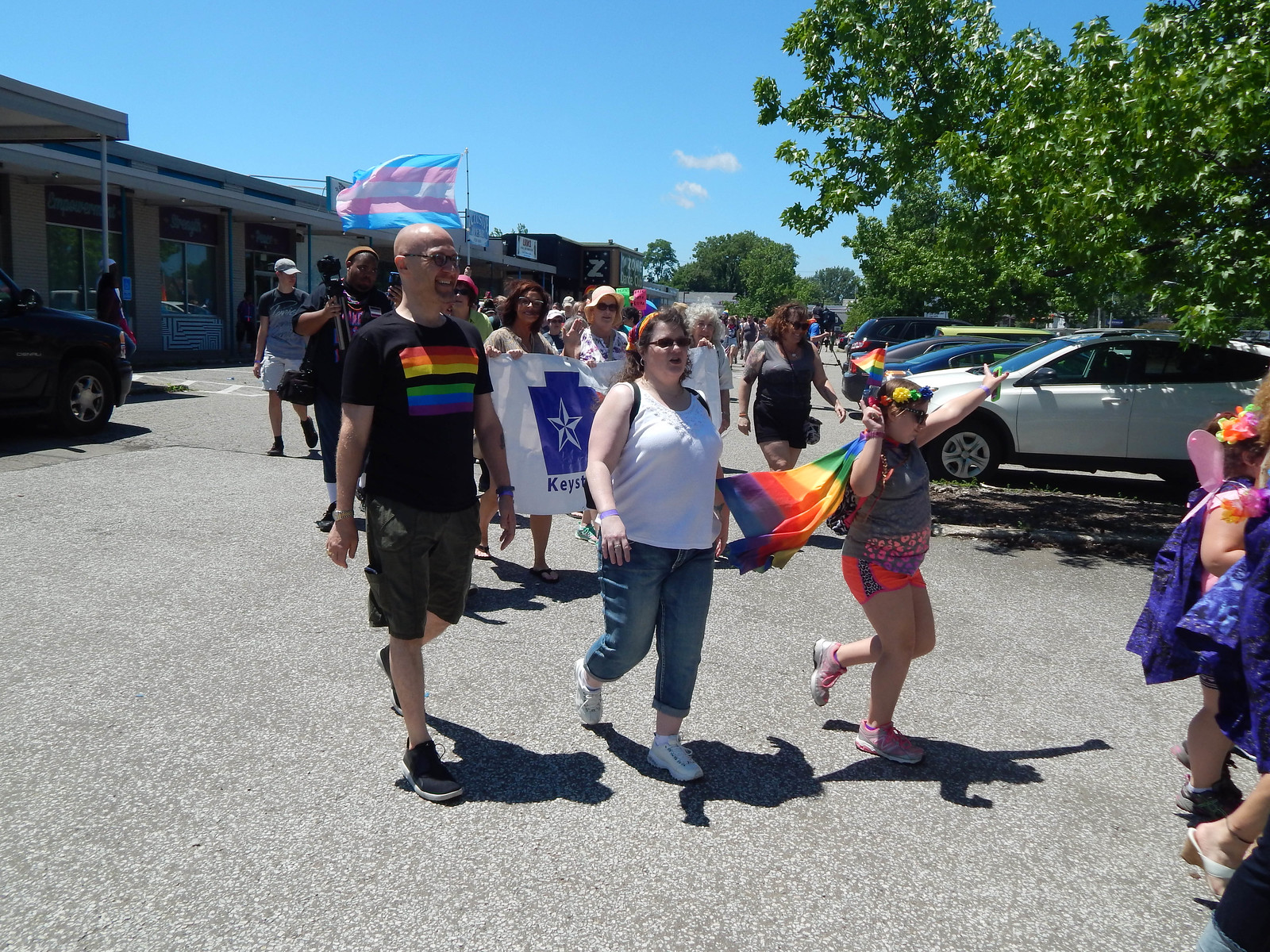 Stepping off in Pride Parade, with Keystone Progress