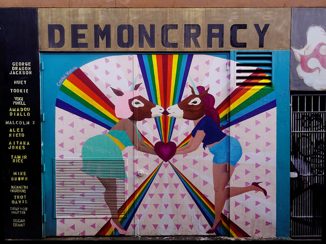 Demoncracy: Mural in San Francisco's Clarion Alley
