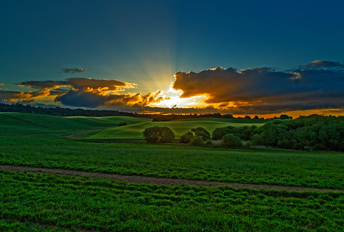 sunrays sunrise angus summer june2017 field scotland farmland craigtonofairlie morning dawn clouds trees green canon 24105mm canoneos1dxmkll