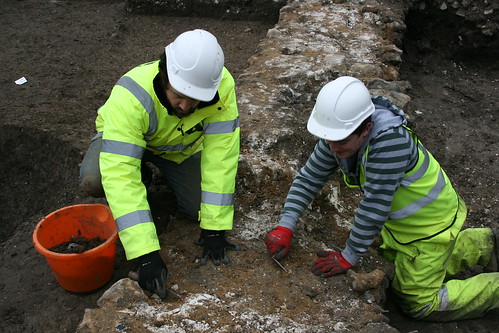 Nick Lawrence and James Revell discovering St Augustine's Abbey wall