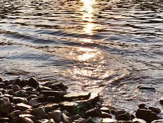 Sunset on riverbank