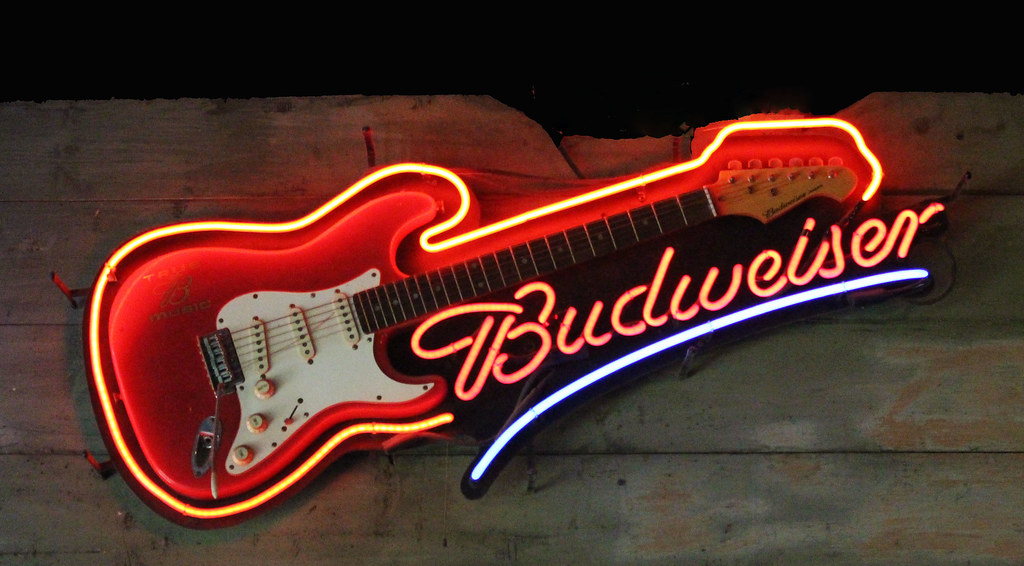 Bud Neon Sign in Texas