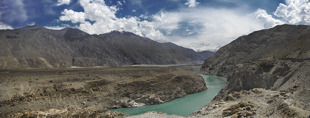 Confluence of Indus & Gilgit Rivers.