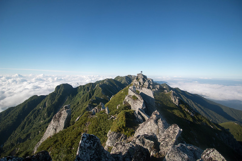 空木岳の稜線