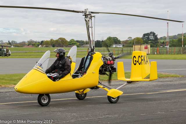 G-CFKA - 2008 build Rotorsport UK MT-03, arriving at Halfpenny Green during Radials, Trainers & Transports 2017