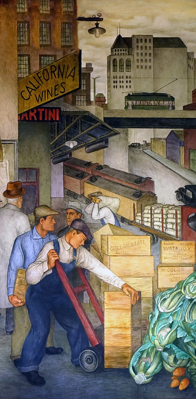 City Life Mural, Coit Tower - delivering agriculture