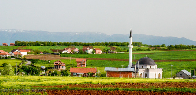 Village, Minaret & Mosque - Highway R110, Kosovo