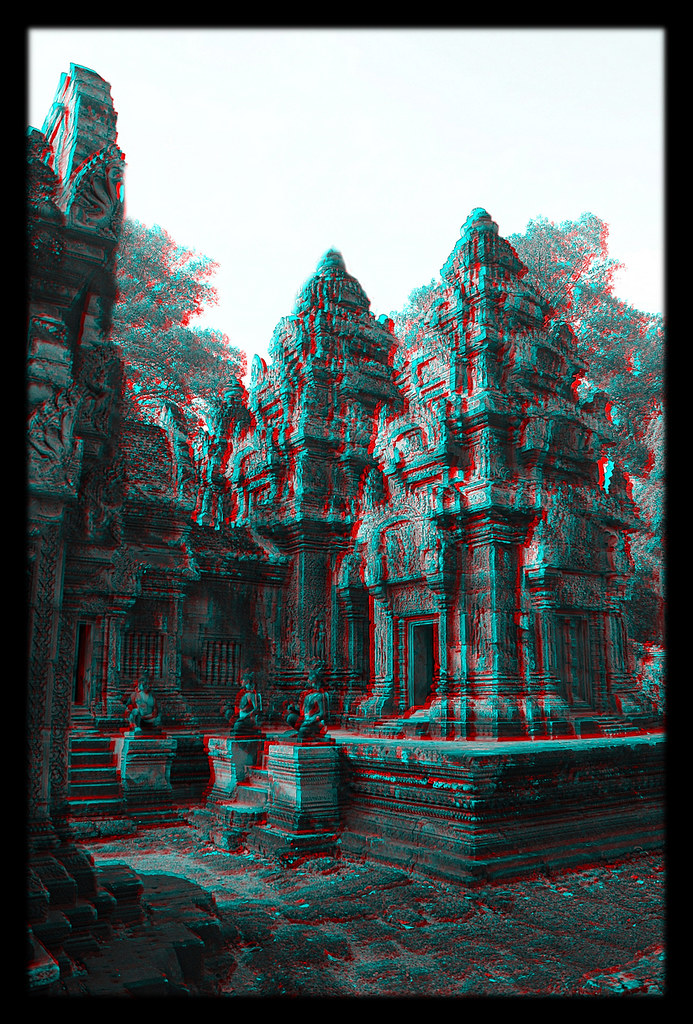 Siem Reap K - Banteay Srei Tempel Anaglyph 3d