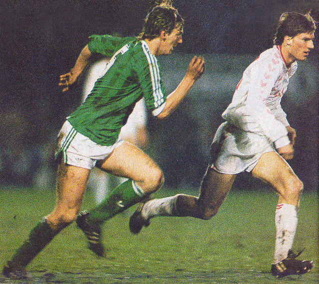 Alan McDonald & Michael Laudrup Northern Ireland 1 1-Denmark, (Friendly) 26 March 1986