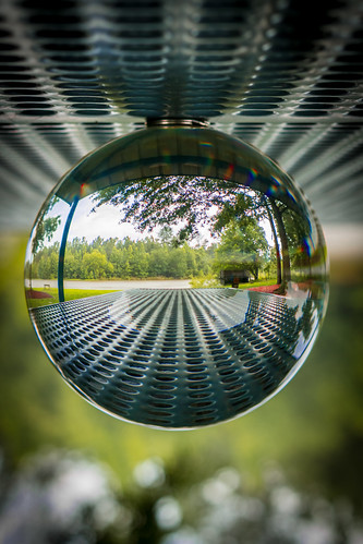 sphere orb ball glass crystal crystalball glassball inverted abstract angles perspective outdoor picnic distorted picnictable angel canon 70d eos surreal