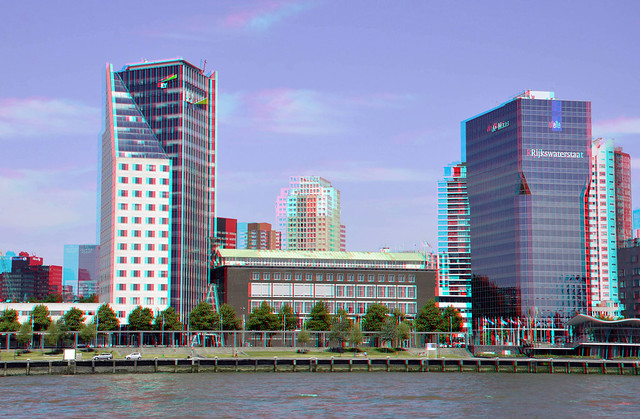 Boompjes Rotterdam  in hyper-anaglyph