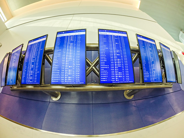 digital airport flight information flip board screens
