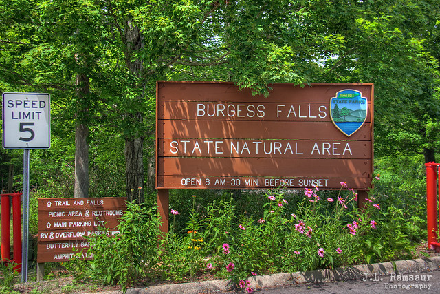 Burgess Falls State Natural Area sign - Cookeville, Tennessee