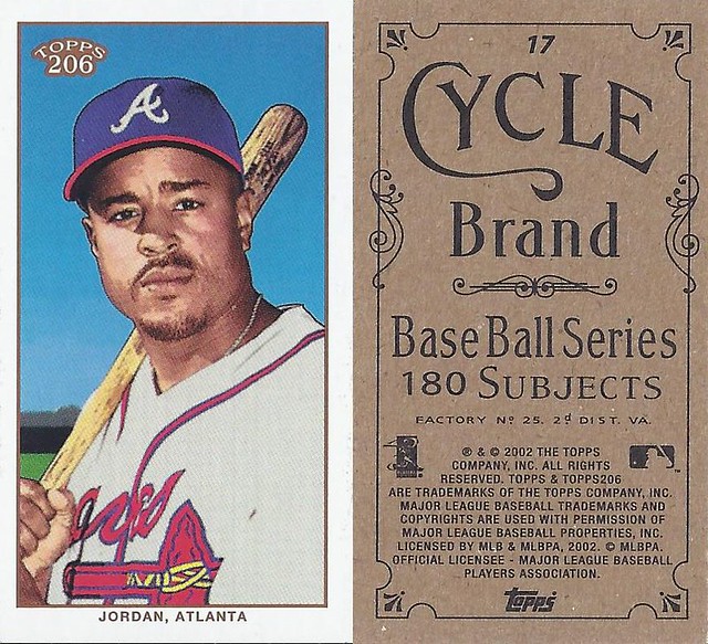 2002 Topps 206 Mini Baseball Card / Series 1 / Cycle - BRIAN JORDAN #17 (Atlanta Braves)