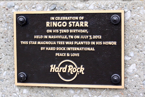 Ringo Starr 72nd Birthday plaque - Nashville, TN
