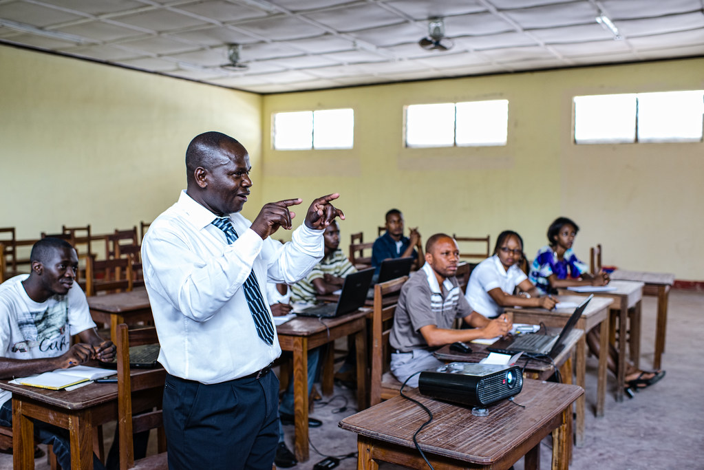 A class of MA students in forestry at the University of Kisangani. Democratic Republic of Congo.
