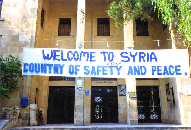 Welcome to Syria, country of safety and peace (Palmyra museum, Tadmor, Palmyra)