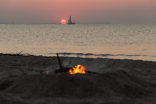 sea sun beach sunrise fire sand bulgaria 1july julymorning