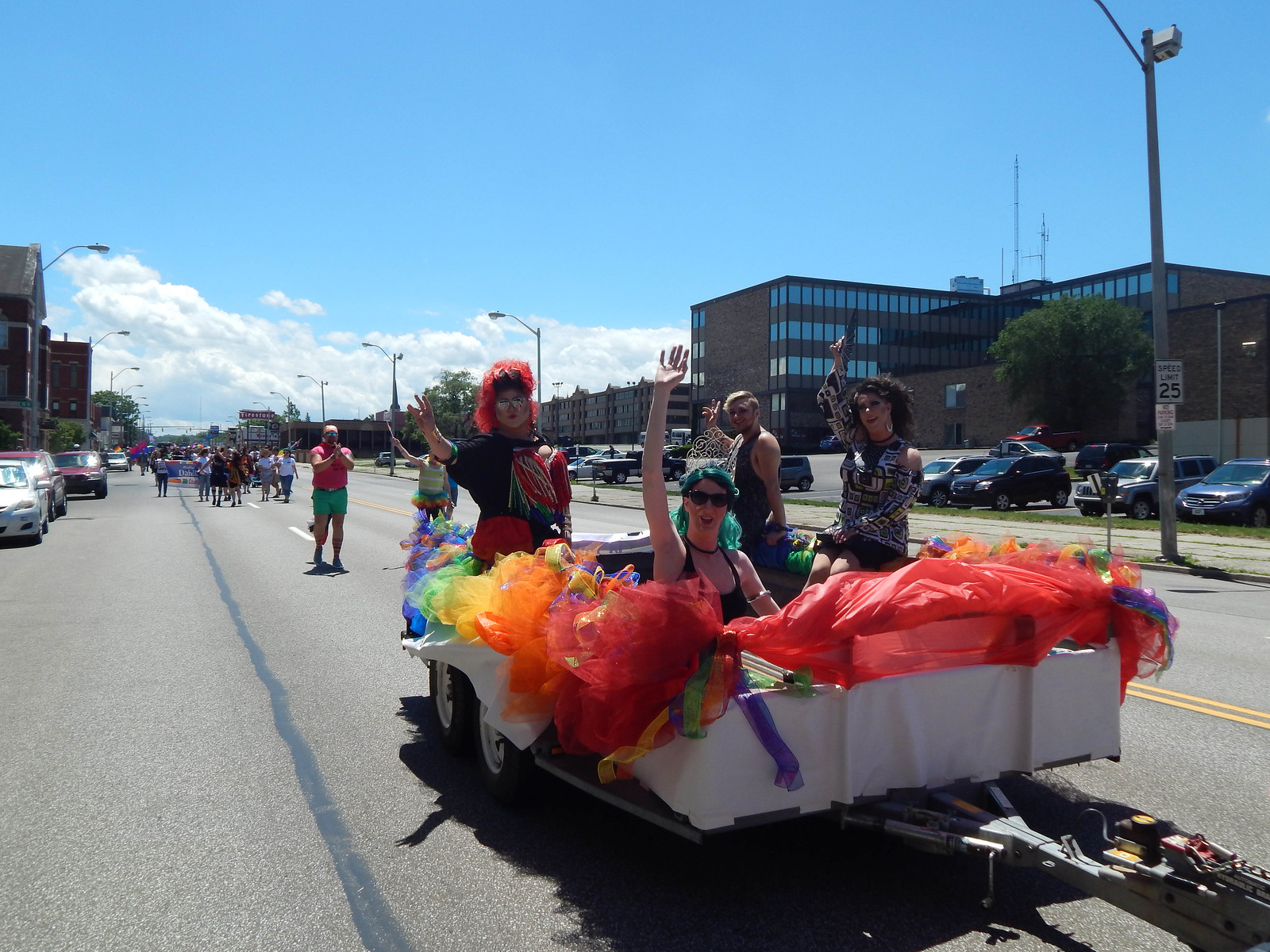 Drag perfomers in NW PA Pride Alliance float
