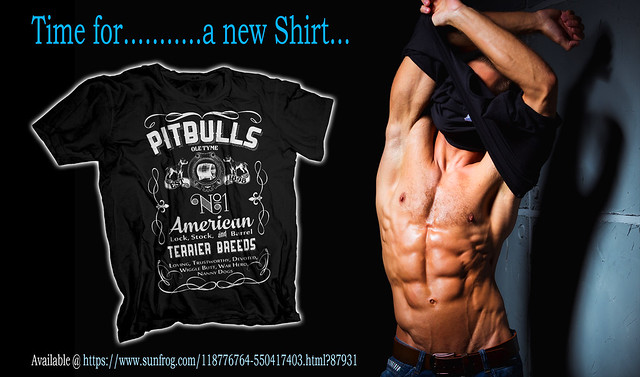 Sexy Man with a Pit Bull T-shirt