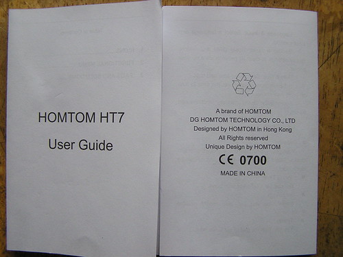 Phone Homtom HT7 - User Guide Booklet P3 Middle - €52.50 + €14.47 custom her Ali 07-04-2016 | by Lord Inquisitor