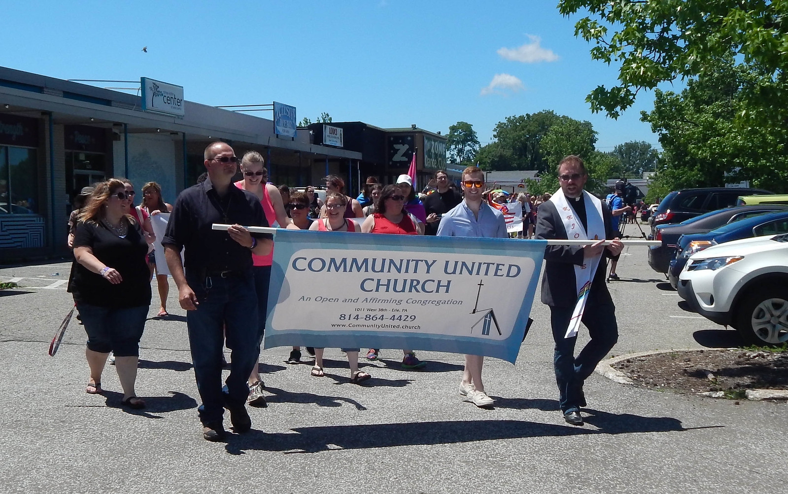 Community United Church stepping off in Pride Parade