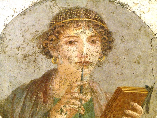 Fresco from Pompeii: poetesse Sappho