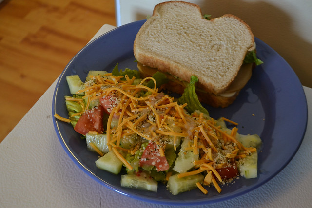Tofurky Sandwich and Salad (Vegan)