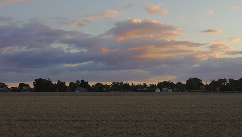Sunset over Morsan by stanze., clouds landscape evening fields landschaft morsan
