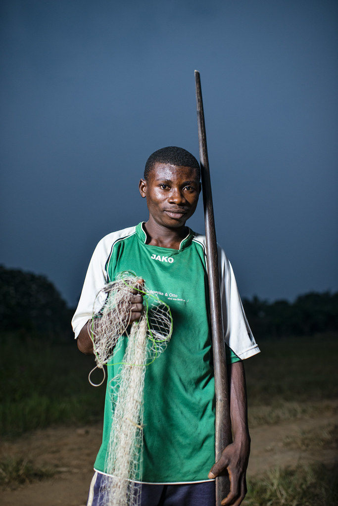 Nzoili Isibo a fisherman on the Congo River, Lukolela, Democratic Republic of Congo.