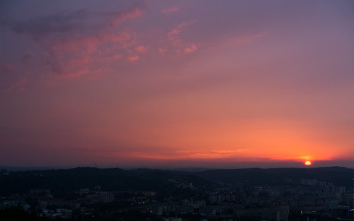 The sunset over Lviv. Ukraine by DrugoonV, Taken from High Castle vantage pointlviv ukraine sun sundown sony a6000