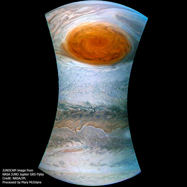 Jupiter & GRS from JUNO Jupiter Flyby